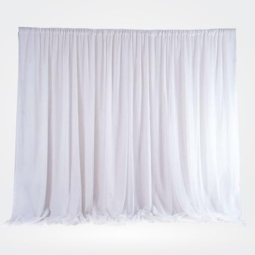 Rideau de fond blanc 4x4m en polyester infroissable pour photobooth