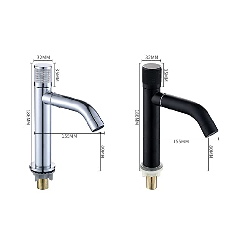 Grifo de lavabo negro cromo de acero inoxidable single cold tap 5