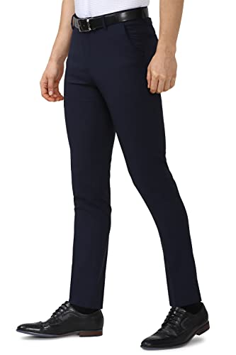 Image of Peter England Men's Regular Fit Cotton Blend Pants