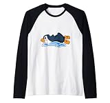 Pinguino Tobogan acuatico Camiseta Manga Raglan