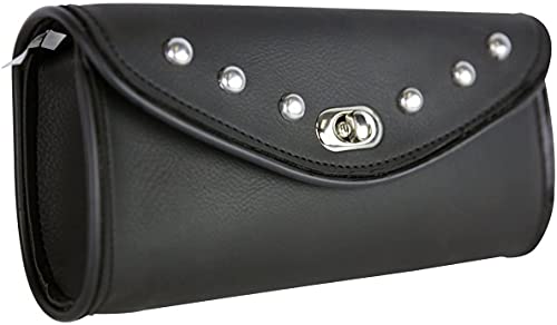 ZONY INC Unisex Waterproof Universal Chrome Studded Windshield Duarable And Comfortable Motorcycle Bag One Size (Black)