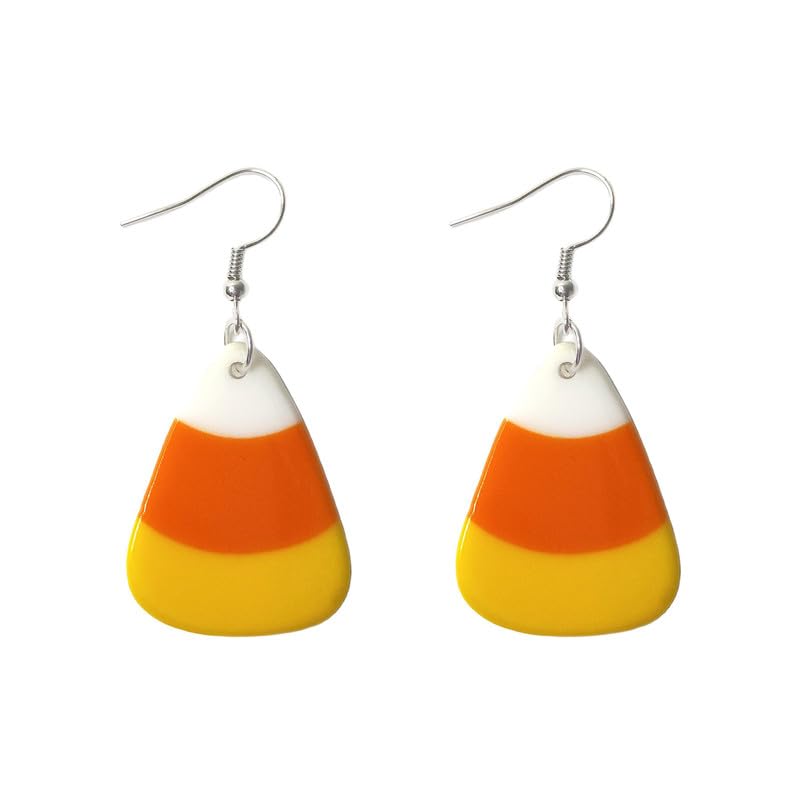 ROSTIVO Halloween Candy Corn Earrings for Women Cute Lightweight Acrylic Dangle Earrings