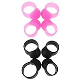 ABOOFAN 8 Stück Silikon Fingerschutz für Handpan Zungentrommel Geräuschdämpfend Komfortabel In Pink und Schwarz Passend für Lotus Handpan