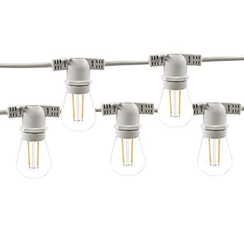 AOMEX Lichterkette, 15 m Lichterkette für den Außenbereich, für Garten, Partys (Leuchtmittel nicht enthalten) (15 m-weiß) Cover
