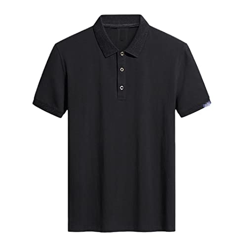 Polo en coton homme noir 3XL idéal pour le bureau et le weekend