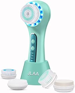 Electric Facial Cleansing Brush, JLAA USB Rechargeable IPX7 Waterproof Face Brush with 5 Brush Heads, 3 Speed Modes Spin Brush for Deep Cleansing, Removing Blackheads, Exfoliating