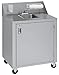Crown Verity CV-PHS-1 34.375" Portable Single Sink Cart with Cold and Hot Water 120 Volts Water Heater Removable Fresh Water Tanks and Backsplash with Soap and Towel Dispensers in St