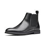 Temeshu Men's Chelsea Boots Casual Dress Boots Black Ankle Slip On Boots for Men MS25 Black 12