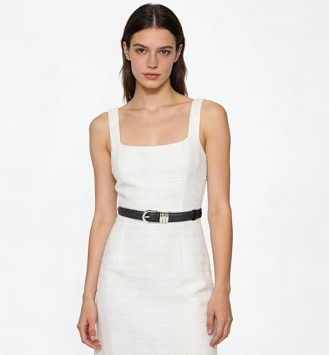 Image of Aurolran Women's Leather Belt with Buckle - Ideal for Dresses, Jeans, and Coats
