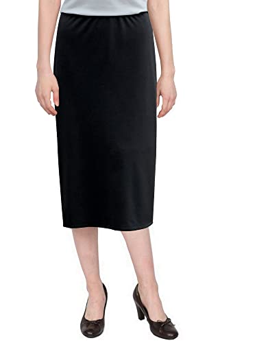 Baby'O Women's Basic Modest 26" Below The Knee Length Stretch Knit Straight Skirt3