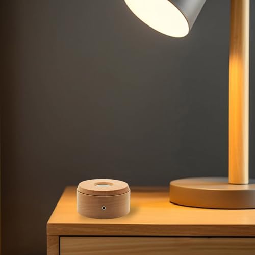 Base lumineuse en bois pour verre cristallin et veilleuse LED 7 couleurs - 8