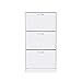 SONNI Portascarpe 63x30x120cm, Scarpiera Armadio a 3 Ripiani, Scaffale per Scarpe Moderno con Dispositivo Antiribaltamento - Bianco