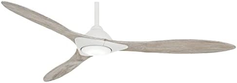 Minka Aire F868L-WHF Sleek 60" Ceiling Fan with LED Light and Remote Control, Flat White