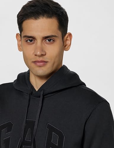 Image of Gap Men Embroidered Relaxed Fit Full Sleeve Hoodie