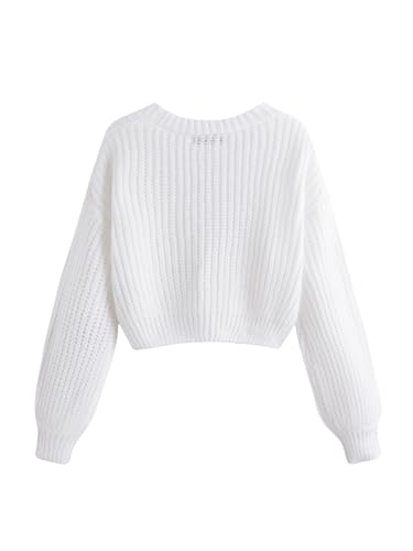 GORGLITTER Women's Button Up Cropped Cardigan Sweaters Chunky Knit Long Sleeve Trendy 2025 Fall Cardigans2