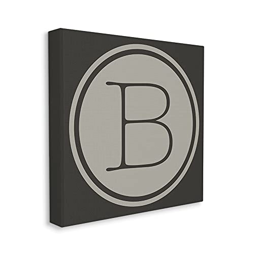 Stupell Industries Modern B Initial Round Elevator Key Shape Canvas Wall Art