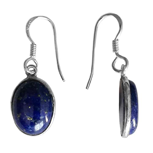 Boucles d'oreilles lapis-lazuli argent 925 Le Luft 10x14mm - 2