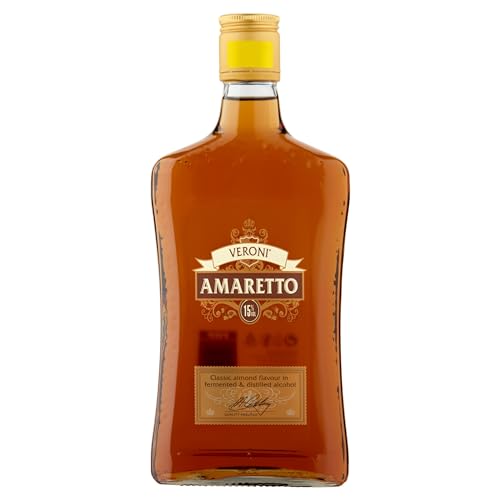 Veroni Amaretto Almond Liqueur Classic Cocktail Ingredient for Amaretto Sour & Marzipan Old Fashioned Artisan Italian 15% Alcohol Drink Vegan & Gluten Free Liquor for Home Bar 50cl