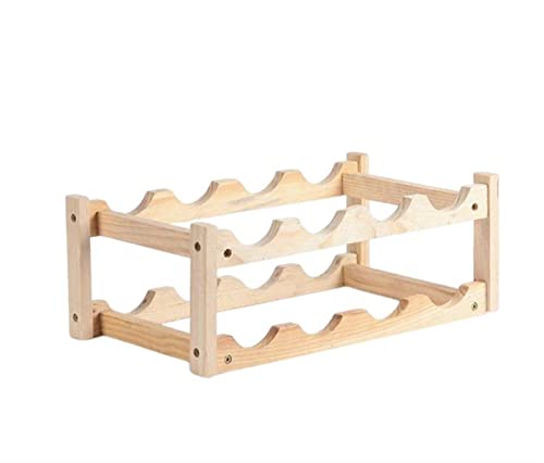 Soporte para botellas de vino de madera 2 capas miniatura 1