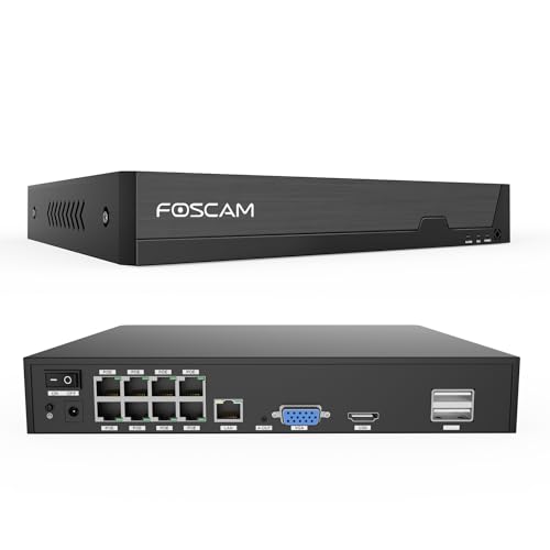 FOSCAM 4K 8MP 8CH PoE Network Video Recorder for Home Security Camera System