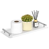 Toilet Paper Basket, Stainless Steel Toilet Tank Tray with Handles,Counter Storage Organizer for Bathroom, Kitchen Counter,Decorative Tray for Living Room & Cosmetic(Silver)