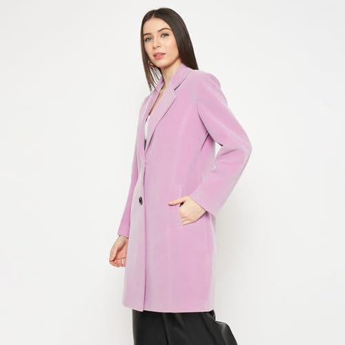 Image of PLAGG Women's Notched Lapel Long Overcoat