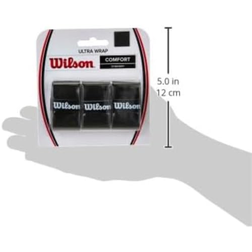 image for WILSON Sporting Goods Ultra Wrap Tennis Overgrip (3-Pack), Black (WRZ4