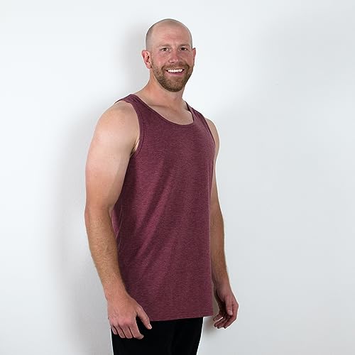 Men's Tall Slim-Fit Orginal Tank Top Shirt, Soft Polyester Blend Long Tee3
