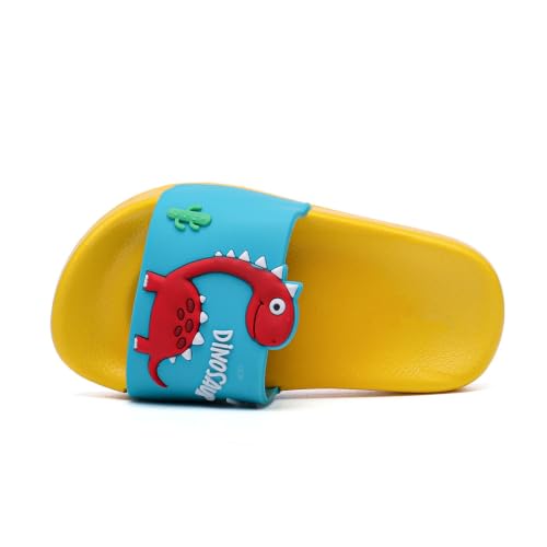 Image of MEMON Toddler Little Kids Dinosaur Beach /Pool /Shower Slides /Anti-Skid Home Bath Slippers /Cute Summer Outdoor Shoes for Girls and Boys