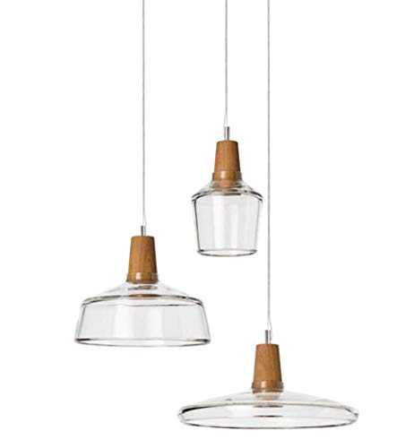 Suspension verre et bois pour illuminer chaleureusement votre table de salle à manger