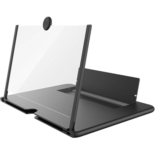 Vlfn スマホ画面拡大ルーペ 携帯電話スクリーン3Dアンプ 折りたたみ式 目の保護 3D拡大鏡 スマホ拡大鏡 スクリーンアンプ (ブラック,14インチ)