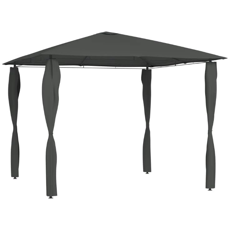 Cenador 3 x 3 con paredes laterales, resistente al agua: con cubiertas de postes, cenador, antracita, 160 g/m², protección UV, carpa para fiestas y fiestas
