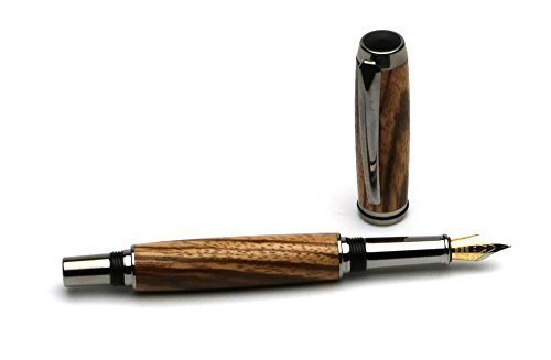 Penna mano tornito Zebrano legno