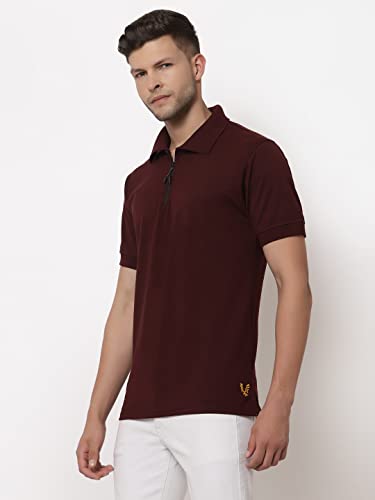 Image of UZARUS Men's Solid Cotton Regular Fit Polo T-Shirt