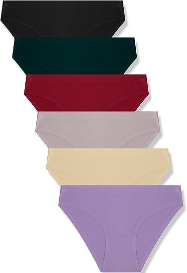 LOURYN KOULYN® Women’s Seamless Hipster Underwear No Show Panties Invisibles Briefs Soft Stretch Bikini Underwears Fully Stretch Fabric (Pack of 6 - Multi Colored)-picture-38