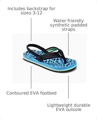 REEF Kids Boys Sandals, Little Ahi, Swell Checkers, 4 - image 3