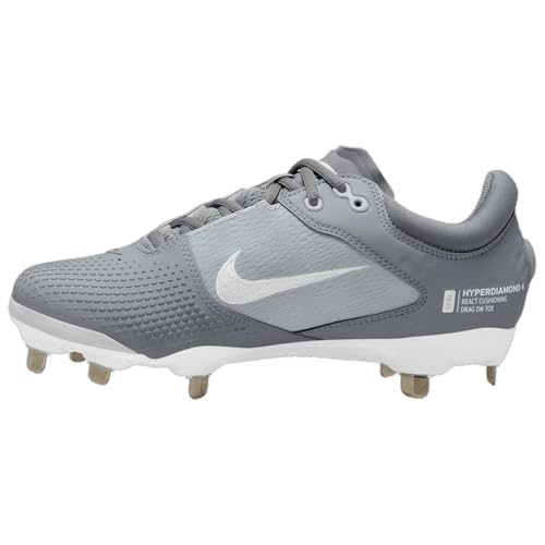 Image of Nike Hyperdiamond 4 Elite - Women's (CZ5917-012, Wolf Grey /White /Cool Grey) Size 7.5