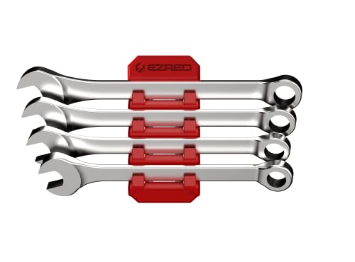 EZRED Magnetic Flexible 4 Slot Wrench Holder 8 Magnets Flexible TPEE Design