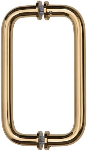 French Gold 8" Back to Back Solid Brass 3/4" Diameter Pull Handles with Metal Washers