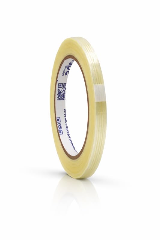 WOD UFST39 Fiberglass Reinforced Filament Strapping Tape, 3/8 inch x 60 yds. 4 Mil, Filaments Run Lengthwise