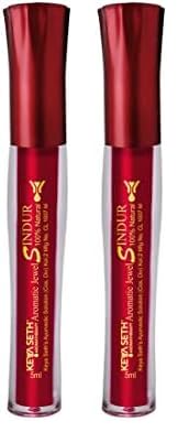 Keya Seth Aromatherapy Aromatic 100% Natural Liquid Sindoor Maroon with Sponge-Tip- Applicator- Long lasting Chemical free & Waterproof with Floral Pigment-5ml (Pack of 2)-image-34