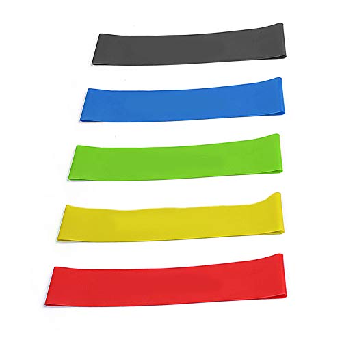 Anself 5Pcs Colorido Workout Resistance Band Loop Set Fitness Yoga Booty Leg Exercise Band Kit