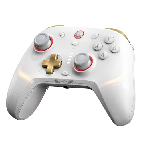 GameSir Cyclone 2 Multiplatform Wireless Controller- TMR Electromagnetic Joysticks&Hall Effect Switch triggers,6-axis Gyro Gaming Controller for Switch/PC/iOS/Android/Steam (Phantom White Standard)