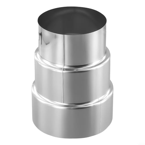 Bulevisiter Reductor de acero inoxidable,Reducción de tubo de humo, tubo de estufa de reducción,Para uso de tuberías y chimeneas de estufa (Ø110mm/Ø90mm)