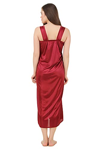 Image of Fasense Women's Satin Maxi Casual Regular Nightgown