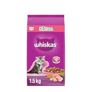 Whiskas Kitten Dry Cat Food With Real Chicken, 1.5 kg Bag