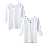 [グンゼ] インナーシャツ 2枚組 子供肌着 女の子 長袖 9分袖 秋冬シーズン 部屋干し 抗菌防臭 綿100% 2P セット組 女児 ホワイト