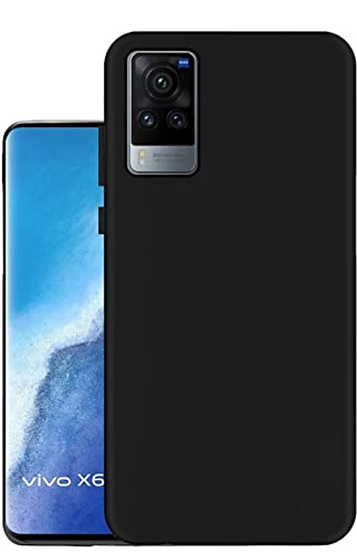 Image of Mobile Back Cover Case for Vivo X60 Pro (Silicone Case|CameraProtection|Black SC1510)