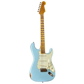 Fender Limited Edition ’62 Stratocaster Relic MN Faded Aged Daphne Blue #CZ554084 – Guitare Électrique Personnalisée - Les Beatles, Paul McCartney, John Lennon, RIngo Starr, George Harrison