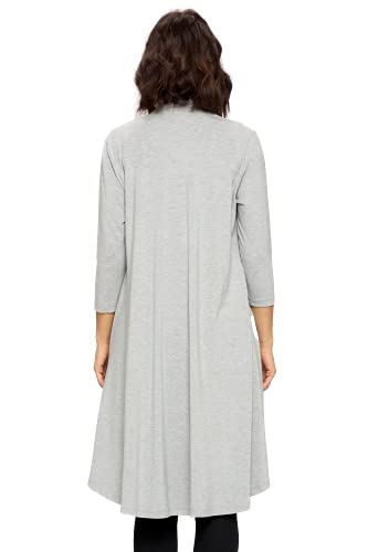 Image of Women's 3 /4 Sleeve Soft Open Front Casual Flowy Long Viscose Made from Bamboo Cardigan